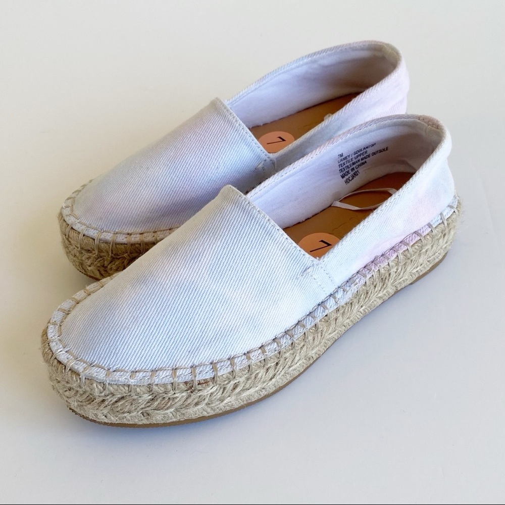 Splendid Laney Pastel Tie Dye Canvas Platform Espadrille Shoes Size 7